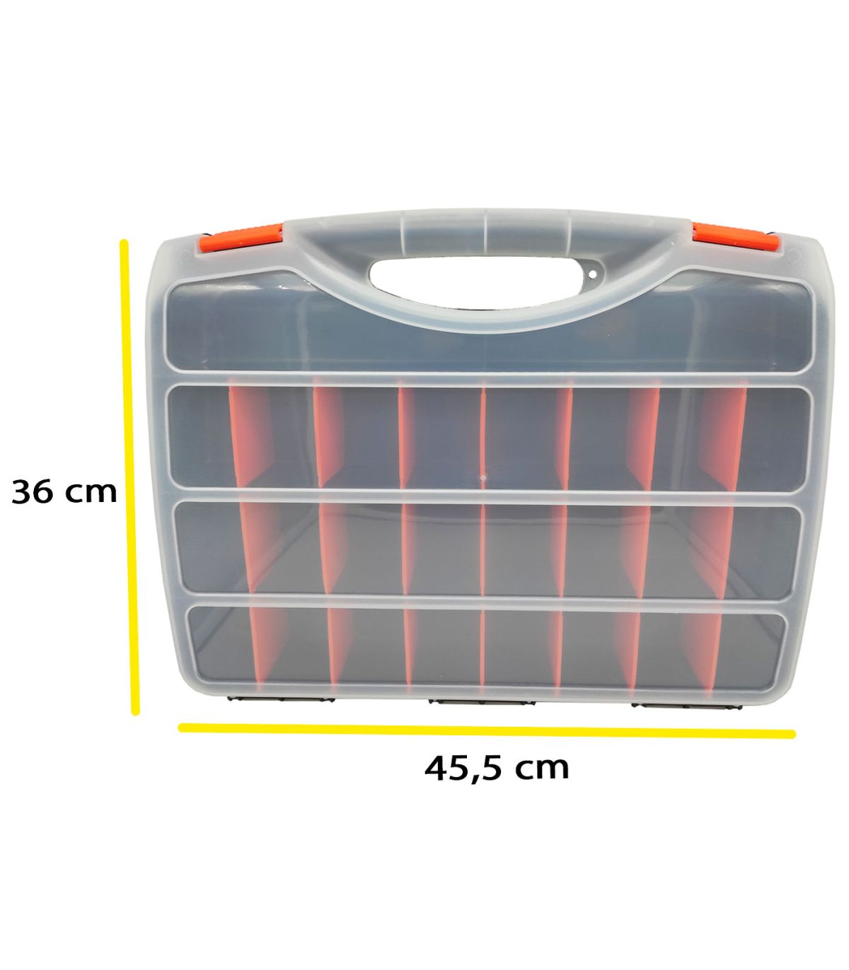 Tradineur - Caja de plástico con tapa y asa Nº24, transparente