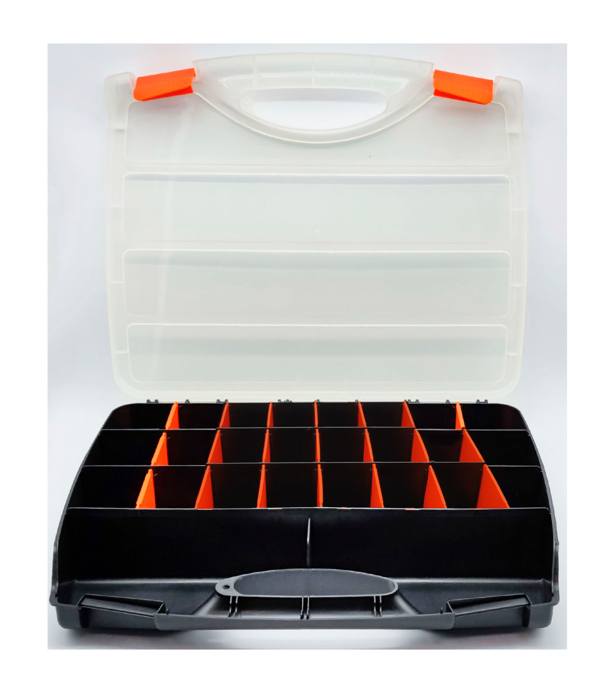 Tradineur - Maletín organizador con asa y 10 compartimentos removibles,  polipropileno, almacenamiento de herramientas, tornillos