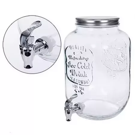 Dispensador de Bebidas 8L Cristal Transparente con Grifo Dispensador de Bebidas 8L Cristal Transparente con Grifo