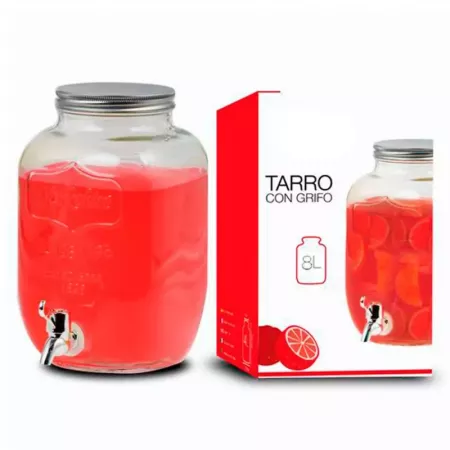 Dispensador de Bebidas 8L Cristal Transparente con Grifo Dispensador de Bebidas 8L Cristal Transparente con Grifo