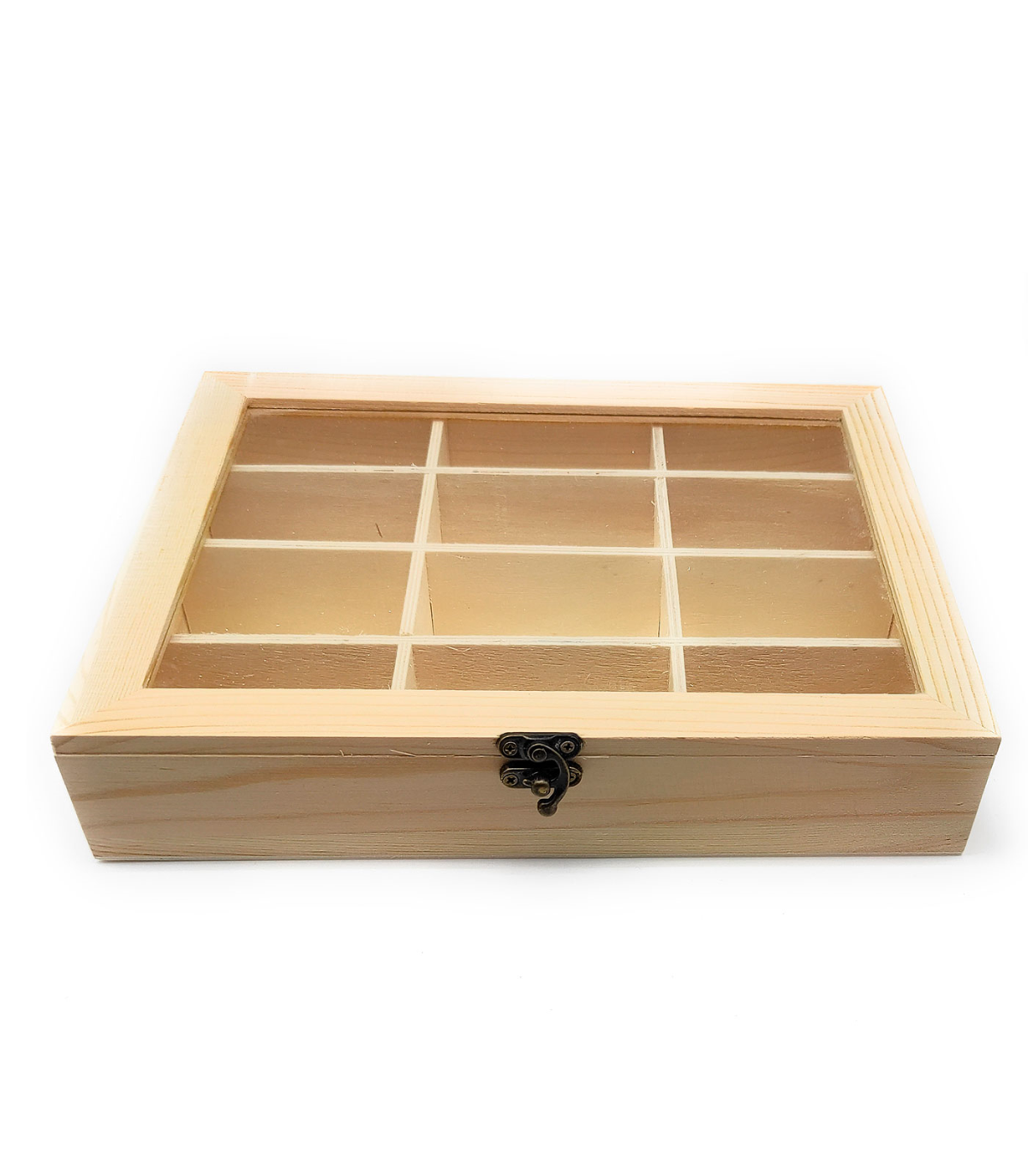 Caja de té de madera / Caja de 12 compartimentos / Caja marrón claro / Caja  de recuerdos de madera / Caja de joyería / Caja de almacenamiento de  colección / Exhibición de colección -  España