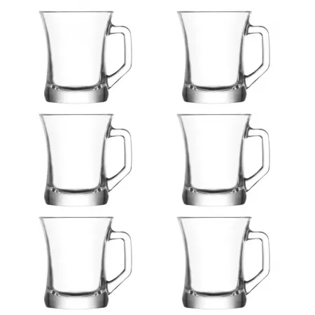 Pack 6 Vasos de Cristal con Asa 225 ml | Aptos Lavavajillas Pack 6 Vasos de Cristal con Asa 225 ml | Aptos Lavavajillas