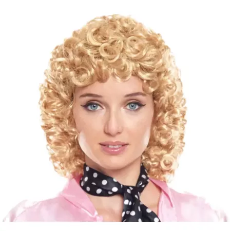 Tradineur - Peluca de Sandy para mujer, fibra sintética, complemento para disfraz de carnaval, Halloween, cosplay, fiestas (Adul