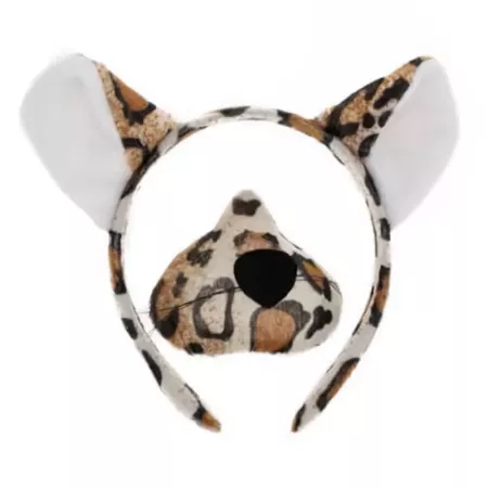 Tradineur - Set de leopardo, 4 piezas, poliéster, incluye diadema, nariz, pajarita y cola, accesorios para disfraces, carnaval,