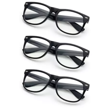 Tradineur - Pack de 3 gafas de oficinista para carnaval, plástico, complemento para disfraz, Halloween, cosplay, fiestas (Adulto Tradineur - Pack de 3 gafas de oficinista para carnaval, plástico, complemento para disfraz, Halloween, cosplay, fiestas (Adulto