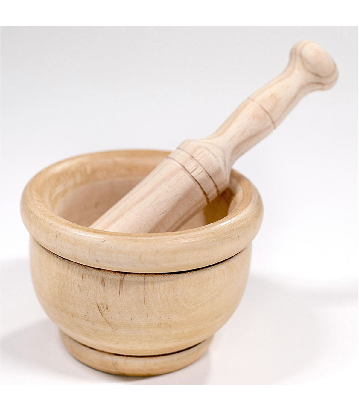 Tradineur - Mortero de madera natural - Incluye mazo de 16 cm