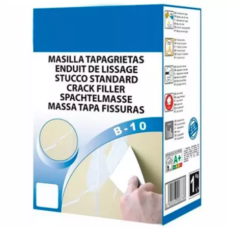 Tradineur - Masilla tapagrietas en polvo B-10, enlucido, retapado de grietas, albañilería, reparación arañazos, fabricado en Esp
