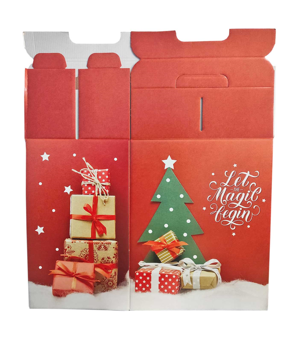 Set de 2 cajas navideñas de cartón, plegables, para regalos o