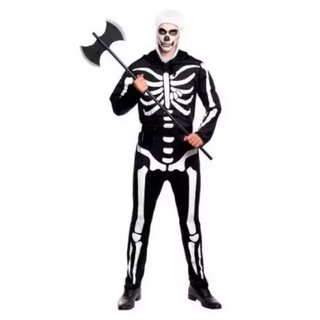 Disfraz Esqueleto Adulto Negro Talla L para Halloween y Fiestas
