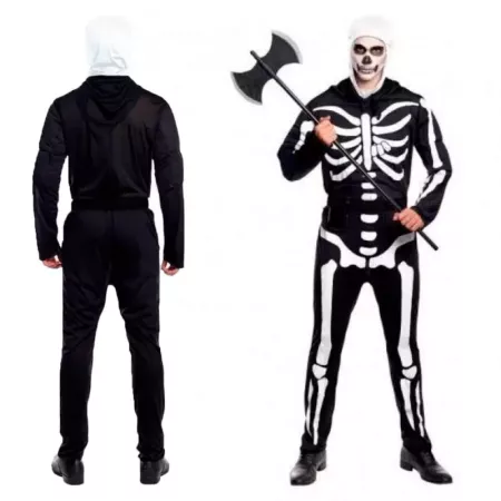 Disfraz Esqueleto Adulto Negro Talla L para Halloween y Fiestas