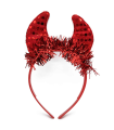 Tradineur - Diadema de demonio para Halloween - Apto para combinar con disfraces en fiestas y celebraciones, carnaval - Color rojo - 21 x 14 x 1,5 cm