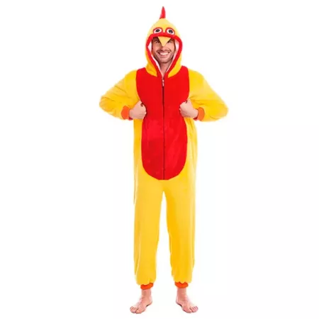 Disfraz de Gallo Adulto Talla M con Capucha para Carnaval