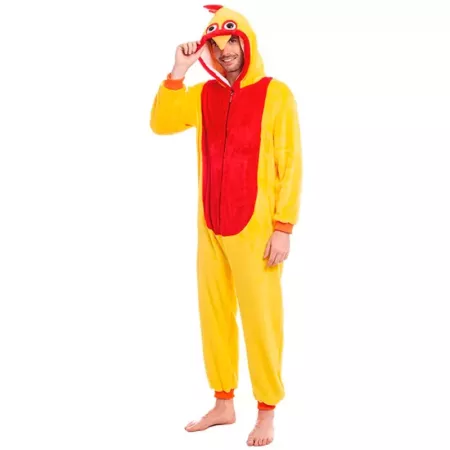 Disfraz de Gallo Adulto Talla M con Capucha para Carnaval