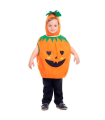 Tradineur - Disfraz infantil de bebé calabaza - Fabricado en fibra sintética - Ideal para las fiestas de disfraces, carnaval, Halloween - Talla 6 a 12 meses - Color Naranja