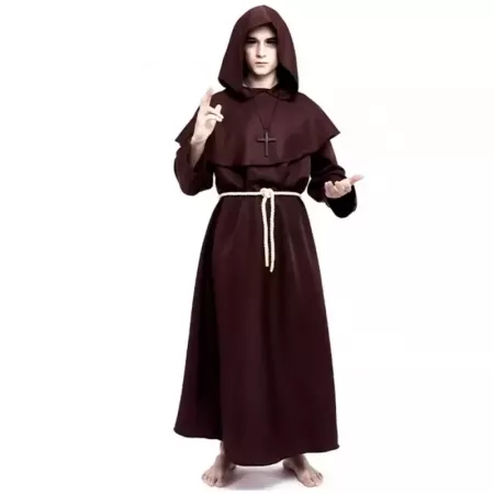 Disfraz de Monje Marrón Adulto M para Halloween y Cosplay
