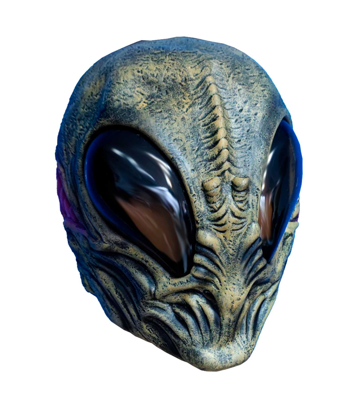 Tradineur - Máscara de alien color verde - Fabricado en Látex - Complemento  para disfraces de Halloween, carnaval - 28 x 25 x 32