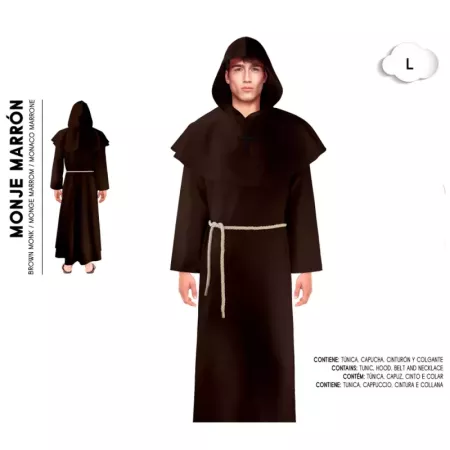 Disfraz Monje Marrón Adulto L | Halloween, Carnaval y Cosplay