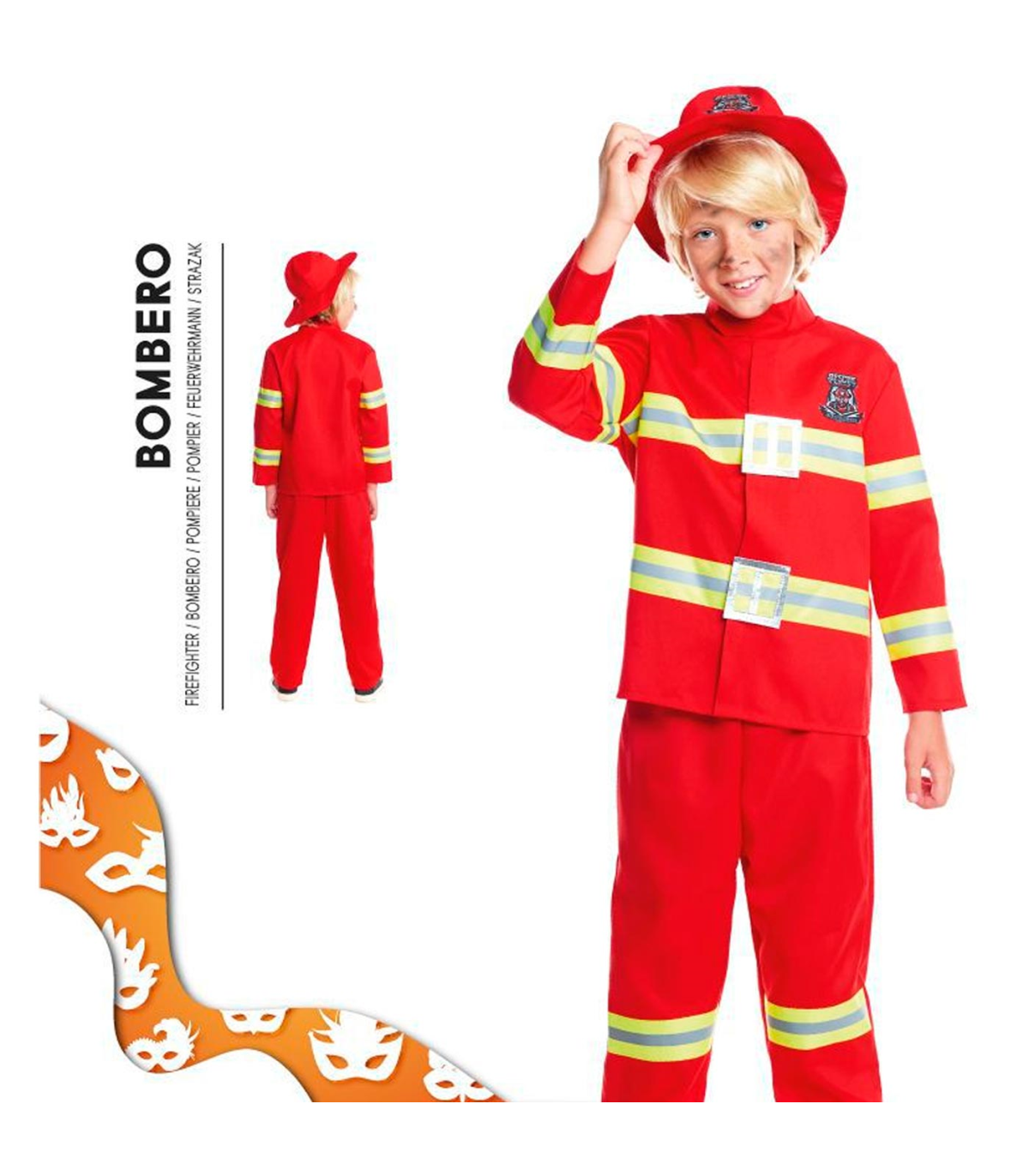 Tradineur - Disfraz de bombero infantil unisex - Fabricado en