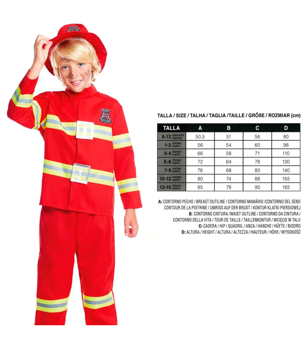 Tradineur - Disfraz de bombero para adulto, poliéster, incluye sombrero,  camiseta y pantalón, atuendo de carnaval, Halloween, co