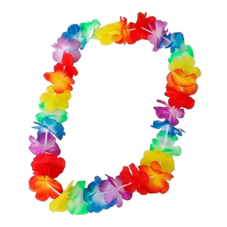 Tradineur - Pack de 6 Collares de flores hawaianas pequeñas multicolor - Diámetro aprox: 32 cm - Ideal para disfraces en fiestas