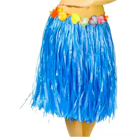 Tradienur - Pack de 2 faldas Hawaianas de 60 cm - Fabricado en poliéster - Ideal para fiestas de disfraces, carnaval o Halloween