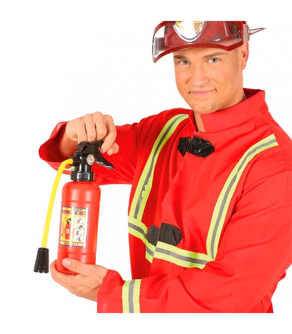 Disfraz adulto de combatiente contra incendios Red Blaze
