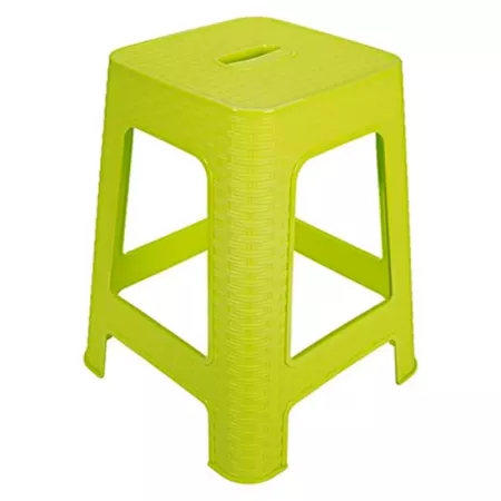 Taburete Verde Pistacho Multiusos de Plástico Imitación Rattan Taburete Verde Pistacho Multiusos de Plástico Imitación Rattan