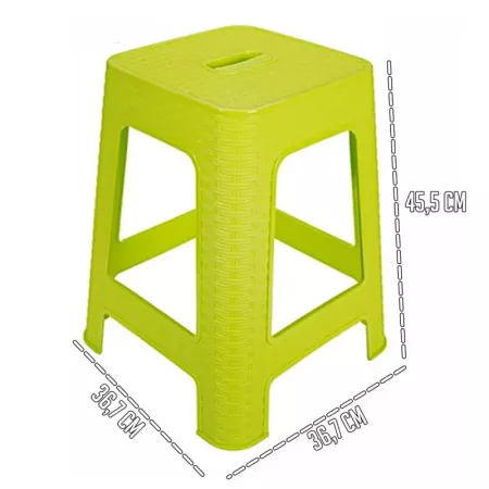 Taburete Verde Pistacho Multiusos de Plástico Imitación Rattan Taburete Verde Pistacho Multiusos de Plástico Imitación Rattan