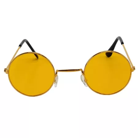Tradineur - Pack de 3 gafas hippie, plástico y metal, complemento para disfraces, carnaval, Halloween, cosplay, fiestas (Adulto