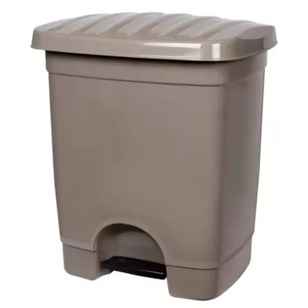 Tradineur - Cubo de basura de plástico con pedal, compartimento unitario, contenedor de residuos, papelera, cocina, fabricado en