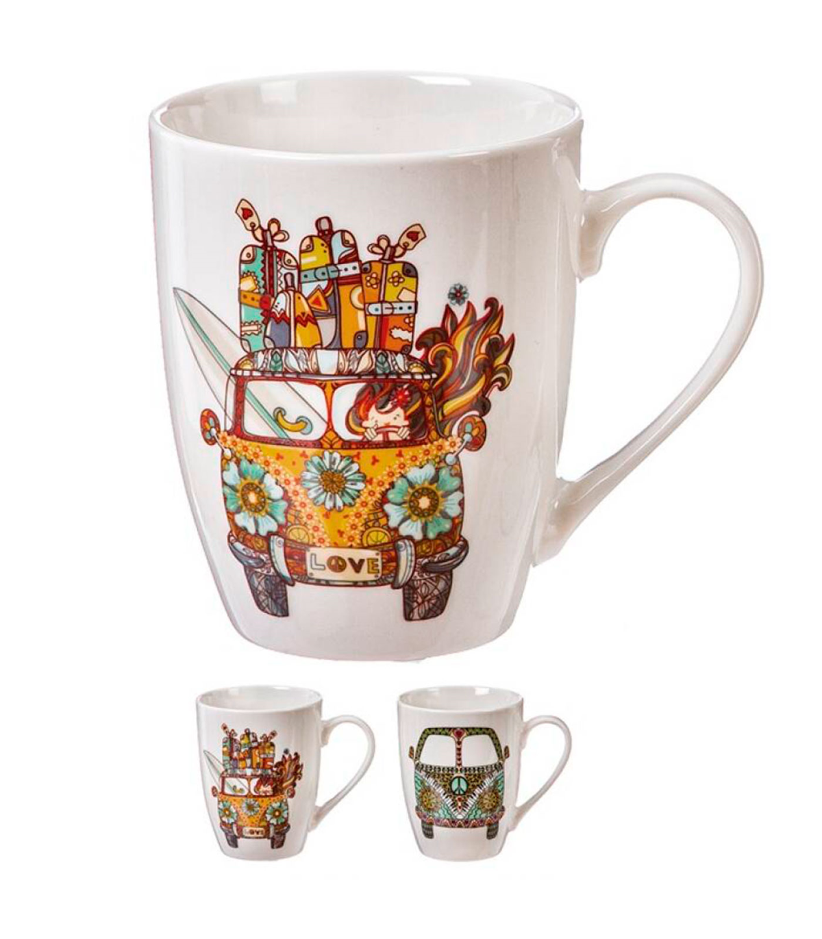 Taza de cerámica para café, té, infusiones, desayuno, apta para  lavavajillas y microondas, regalo original (Furgonet