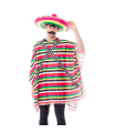 Tradineur - Disfraz de mexicano para adulto - Fabricado en fibra sintética - Incluye Poncho - Ideal para carnaval, Halloween, cosplay (Talla M)