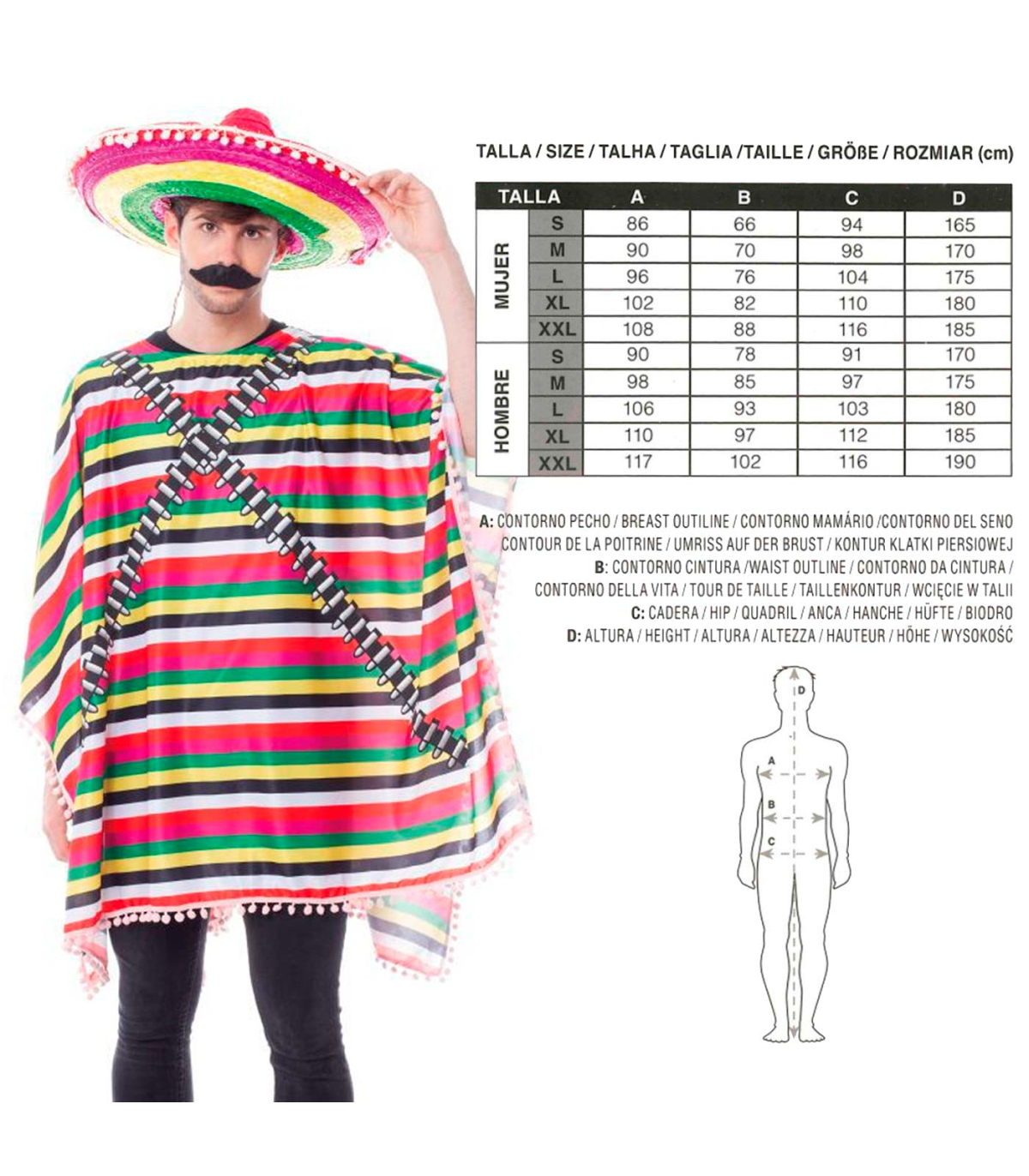 Tradineur - Disfraz de forzudo para adulto, poliéster, incluye camisa,  torso musculoso, atuendo de carnaval, Halloween, cosplay