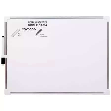 Pizarra Magnética Doble Cara 25x35 cm con Rotulador