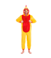 Tradineur - Disfraz de gallo para adulto, poliéster, incluye mono con capucha, atuendo divertido de carnaval, Halloween, cosplay (Hombre, Talla S)