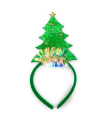 Diadema navideña con luces intermitentes y diseño de árbol de navidad, cinta, aro, tocado para el cabello, pelo, gorro de fiesta para niños y adultos, color aleatorio
