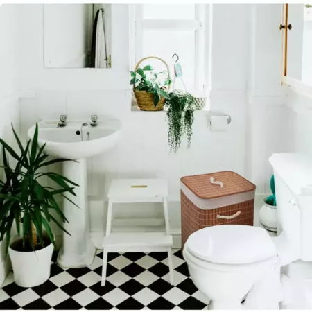 Tradineur - Cesto plegable rectangular de bambú para ropa sucia, 1 compartimento, incluye asas, tapa y bolsa de tela extraíble y