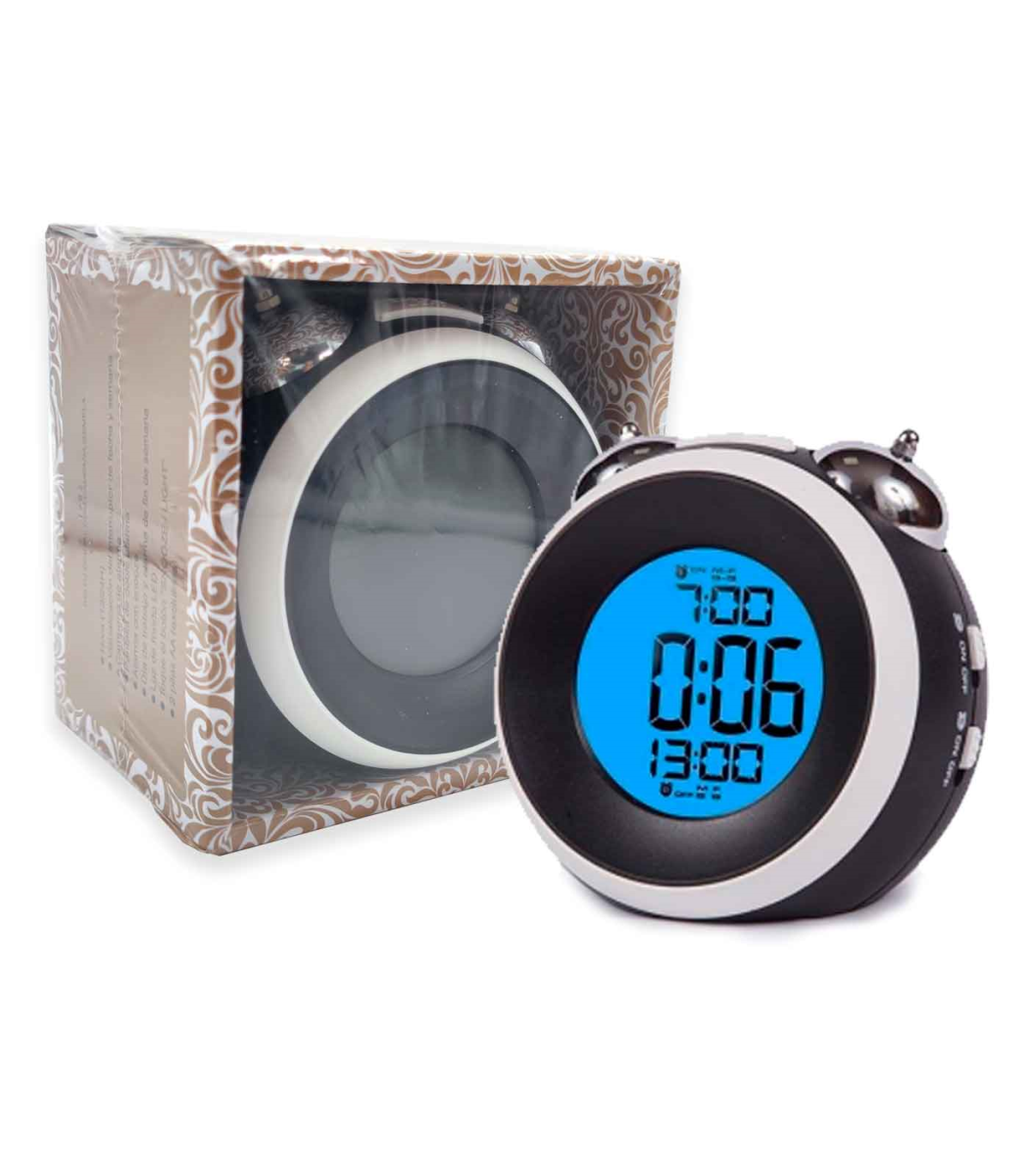 Tradineur - Reloj despertador infantil analógico de plástico, incluye luz y  función snooze, botón de apagado, funcionamiento con