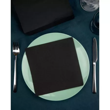 Pack 50 Servilletas Negras Biodegradables 40x40 cm - Suaves Pack 50 Servilletas Negras Biodegradables 40x40 cm - Suaves