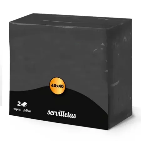 Pack 50 Servilletas Negras Biodegradables 40x40 cm - Suaves Pack 50 Servilletas Negras Biodegradables 40x40 cm - Suaves