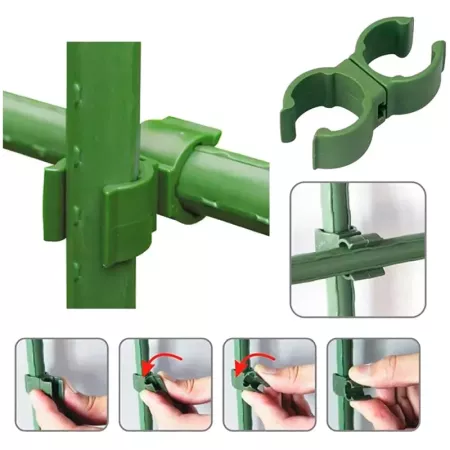 Tradineur - Pack de 30 Abrazaderas para tutores de 20 mm - Giro de 360º - Fabricado en plástico - Accesorio para tutores de jard