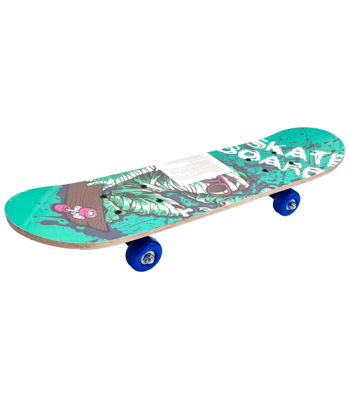 Tradineur - Skateboard para niños y jóvenes - Fabricado en madera -  Compacto y resistente, divertido de conducir - 14,5 x 58,2 c