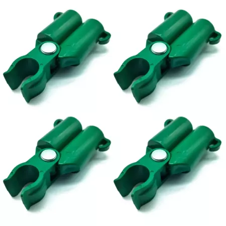 Tradineur - Pack de 12 Conectores para tutores de 16 mm - Fabricados en plástico - Accesorio para tutores de jardín - Color Verd