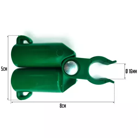 Tradineur - Pack de 12 Conectores para tutores de 16 mm - Fabricados en plástico - Accesorio para tutores de jardín - Color Verd