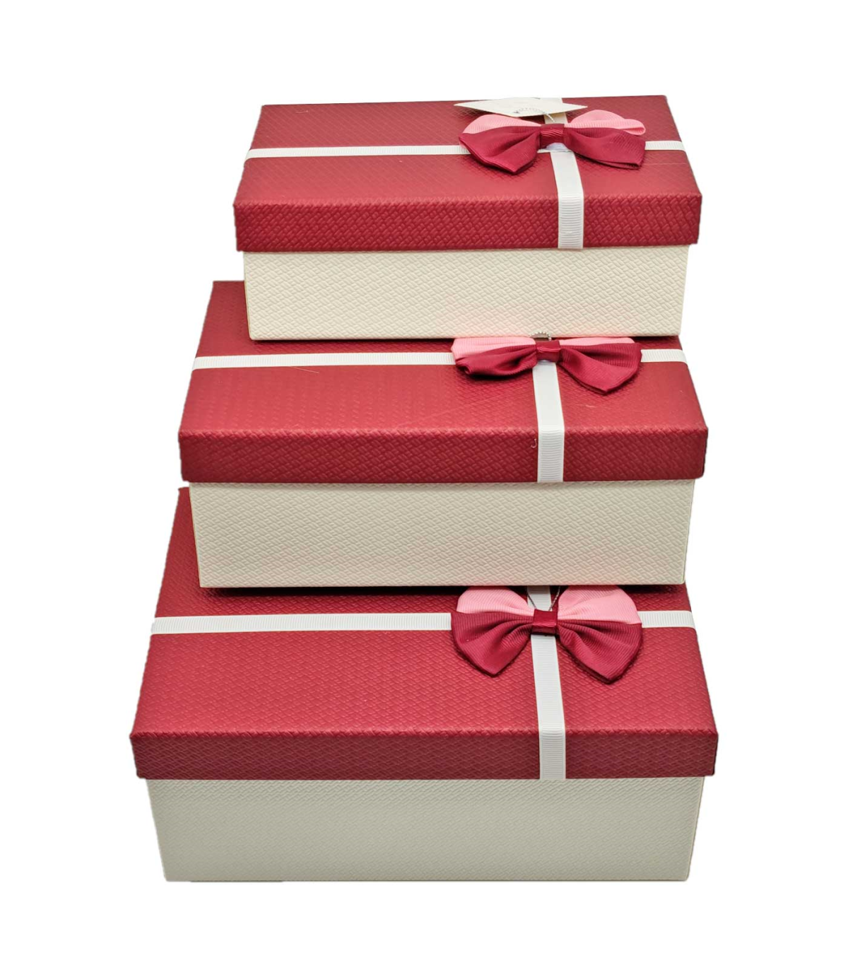 Set de 3 cajas de regalo rectangulares con lazo, 3 tamaños distintos, cajas  decorativas con tapa, presentación para navidad, cum