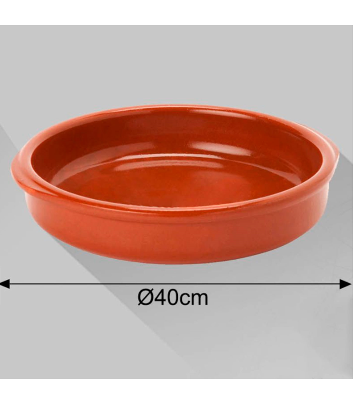 Tradineur - Cazuela redonda de barro - Apta para vitro y horno - Ideal para  guisos y asados caseros – Ø 40 cm