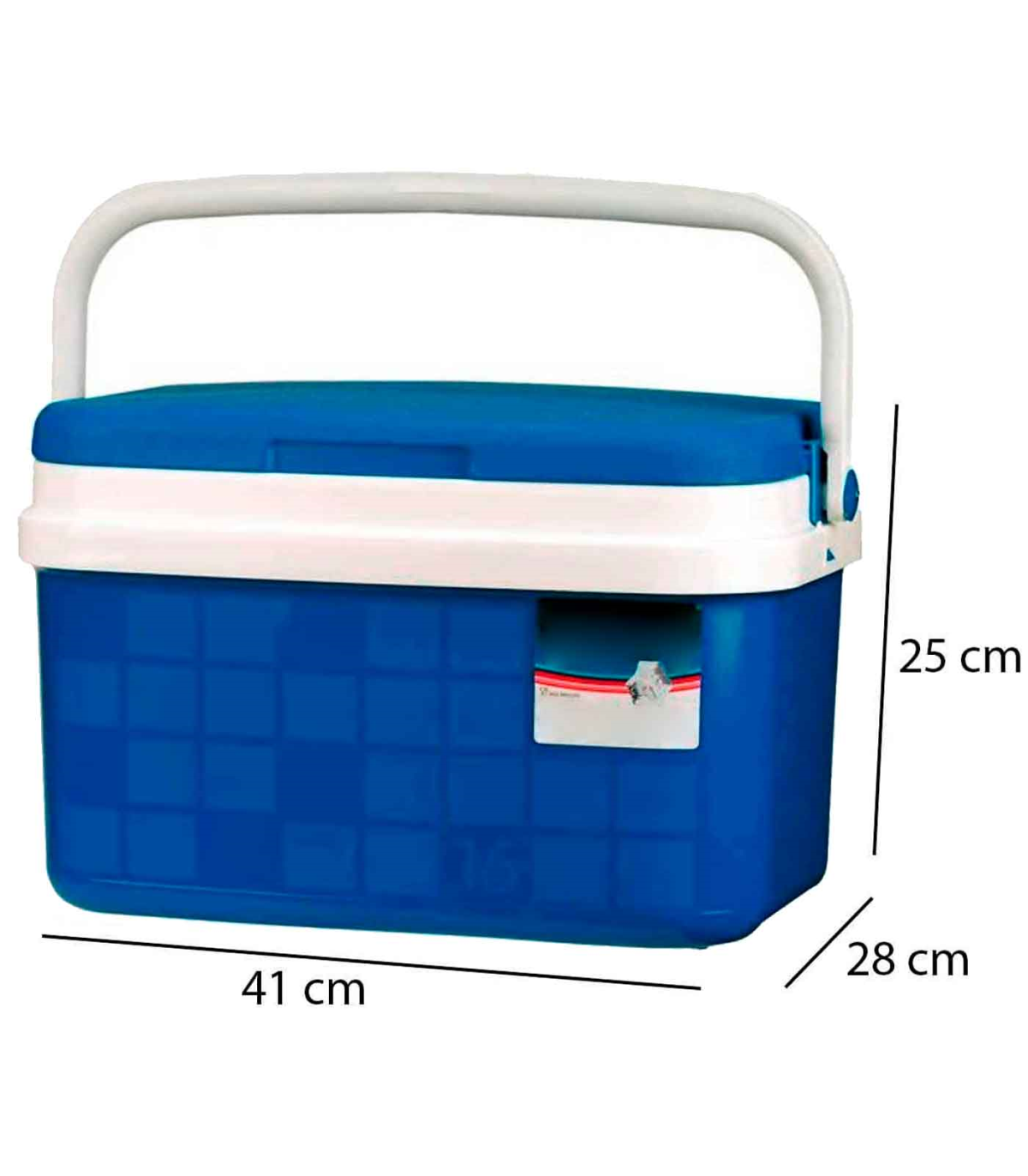 Nevera portátil con asa, 16 litros, polipropileno,porta alimentos para  playa, acampada, camping, 25 x 41 x 28 cm, color azul y b