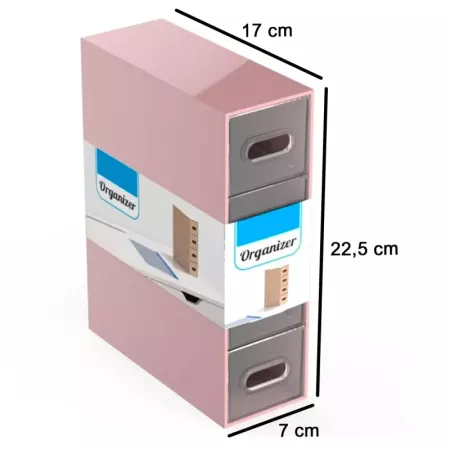 Tradineur - Mini cajonera de plástico con 4 cajones transparentes, organizador de cosméticos, maquillaje, accesorios de costura,