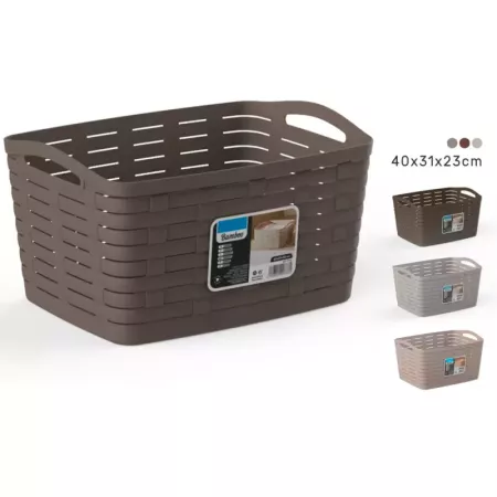 Tradineur - Cesta de plástico con asas, almacenamiento y transporte de ropa sucia, lavandería, fabricada en España - 22 litros -