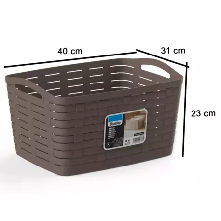 Tradineur - Cesta de plástico con asas, almacenamiento y transporte de ropa sucia, lavandería, fabricada en España - 22 litros -